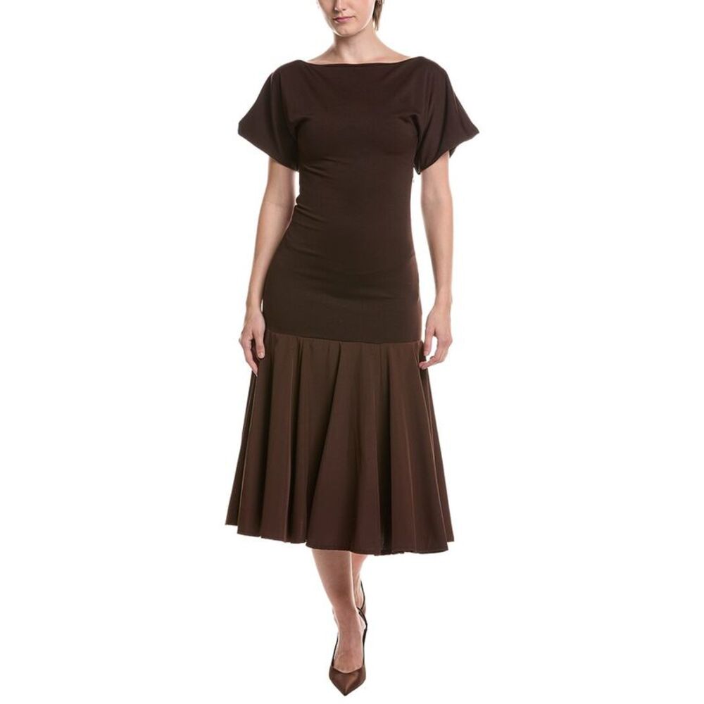 Hl Affair Womens  Short Sleeve Maxi Dress, Brown